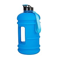 TOOFEEL 2 Liter Water Bottles - Half Gallon Water Bottle BPA Free - Ideal for Gym, Half Gallon Water Jug, Reusable Large Water Bottle with Measurements Marked - 74 oz Matte Blue Water Bottle