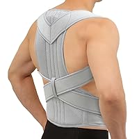 XS-5XL Plus Size Back Posture Corrector Men Women Adjustable Waist Support Back Brace Clavicle Spine Correction Belt For Scoliosis And Hunchback Correction (Color : Gray, Size : 3X-Large)
