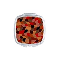 Diamond Polygon Tile Colorful Patterns Mirror Portable Compact Pocket Makeup Double Sided Glass