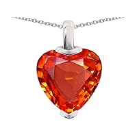 Sterling Silver Heart Shape 10mm Heart Pendant Necklace