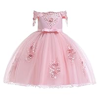 Beads Girls Dresses Princess Dress Wedding Party Bridesmaid Dress Prom Gowns with Sleeves Age 3-10 Years