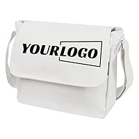 TopTie Custom Canvas Messenger Bag with Logo, Add Name on Shoulder Bag for Daily Use, Personalized Gift