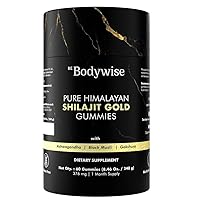 Be Bodywise Pure Himalayan Shilajit Gummies Gold I Lab TestedI No Added Sugar I Ashwagandha, Gokshura, Black Museli | Fulvic Acid & Trace Minerals I for Men,Women I Non-GMO I 100% Natural I 60 Gummy