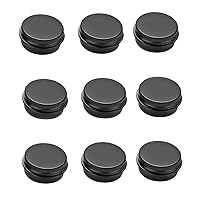 10PCS Empty Aluminum Jars Refillable Cosmetic Lip Balm Containers with Screw Cap,Black,5g-25X16mm