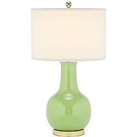 SAFAVIEH Lighting Collection Paris Modern Green Ceramic 28-inch Bedroom Living Room Home Office Desk Nightstand Table Lamp (LED Bulb Included)