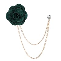 Mens Brooches Shirts Collar Chain Flower Metal Lapel Pin for Suit Groom