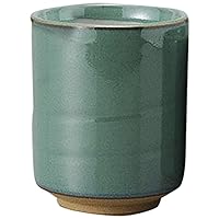 Set of 10 Teacups, Green Thick Medium Teacup, 2.7 x 3.3 inches (6.8 x 8.3 cm), Soil, Restaurant, Inn, Japanese Tableware, Restaurant, Commercial Use, Tableware, Tableware
