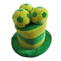 Decorative Football Hat Soccer Fan Hat Brazil Football Shape Hat Cheerleading Team Cheer Headwear Carnival Cosplay Stage Performance Party Favors Football Cosplay Hat