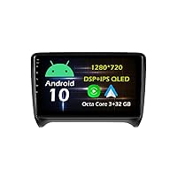 9'' Android Car Stereo Radio for Audi TT MK2 8J 2006-2012 Octa Core Android 10.0 HD Touchscreen Headunit supports GPS Navigation Carplay Android Auto Bluetooth SWC WIFI AHD Backup Camera-3+32