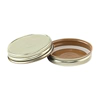 North Mountain Supply - SB70-HHGD-12 Regular Mouth Metal One Piece Mason Jar Safety Button Lids (Pack of 12, Gold Hi-Heat)