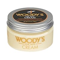 Woody's Styling Cream for Men, Controls Curly/Wavy Hair, Water-Soluble Mild Hold, Healthy Shine, 3.4 oz