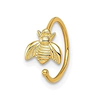 14k Gold Bumble Bee Ear Cuff Measures 6.42x6.79mm Wide Jewelry for Women