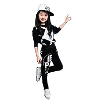 Girls Pullover Printed Tracksuits Sport Suits Coat + Pants