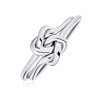 Bling Jewelry Simple Double Band Best Friends Unity Forever Irish Celtic Love Knot Friendship Infinity Ring Band For Women Teen .925 Sterling Silver
