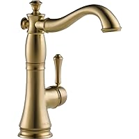 Delta Faucet Cassidy Gold Bar Faucet, Gold Bar Sink Faucet Single Hole, Wet Bar Faucets Single Hole, Prep Sink Faucet, Faucet for Bar Sink, Gold Kitchen Faucet, Champagne Bronze 1997LF-CZ