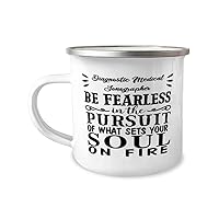 Diagnostic Medical Sonographer Camper Mug, Be Fearless in The Pursuit of What Sets Your Soul on fire, Campfire Cup Gift, Mountain Camping Coffee Mug