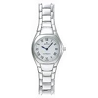 Edox les bemonts Ultra Slim Womens Analog Swiss Quartz Watch with Stainless Steel Bracelet 28109-3P-BRBU