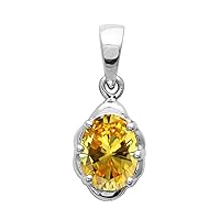 Multi Choice Oval Shape Gemstone 925 Sterling Silver Single Stone Solitaire Pendant,