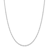 925 Sterling Silver Flat Open Oval Cable Chain Necklace Jewelry for Women in Silver Choice of Lengths 16 18 20 24 and 1.5mm 2.5mm