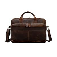 Men Genuine Leather Handbag Business Messenger Shoulder Bag 15.6'' Laptop Bag Computer Handbags Bags
