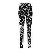 Halloween Leggings for Women's Printed Slim Hip Lifting Yoga High Waist Elastic Waistband Pants Oversize Skeleton Leggings for Ladies Yoga Tights Trousers Workout Running Butt Lift Compression Party