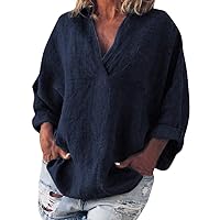 Y2K Tops Long Sleeve Grunge Boho Womens Long Sleeve Cotton Kaftan Ladies Baggy Blouse Tee Shirt Tops Womens Su