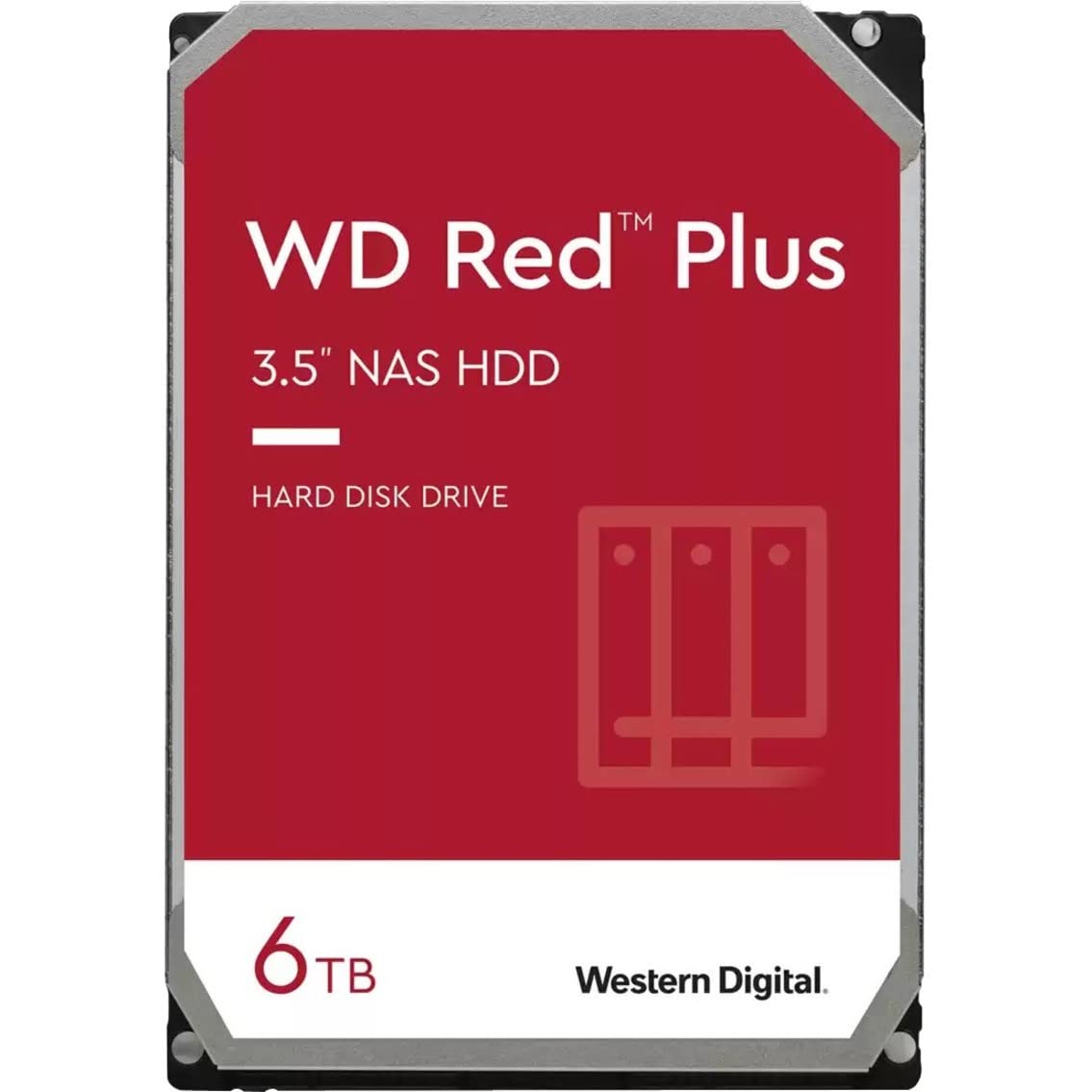 Western Digital 6TB WD Red Plus NAS Internal Hard Drive HDD - 5400 RPM, SATA 6 Gb/s, CMR, 256 MB Cache, 3.5