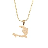 Haiti Country Map With State Name Pendant Necklace Ayiti Jewelry Gifts Map of Haiti