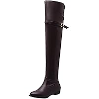 Over The Knee Boots By BIGTREE Women Fall Winter Comfortable Buckle Flat Thigh High Boots