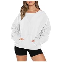 Women Oversized Sweatshirts Long Sleeve Shirts Fleece Pullover Sweaters Fashion Teen Girls Fall Clothes Casual Y2K Tops