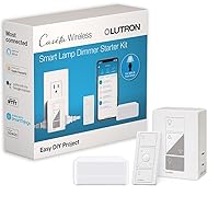 Caseta Smart Start Kit for Lamps, Plug-in Lamp Dimmer with Smart Bridge and Pico Remote, Compatible with Alexa, Apple HomeKit, and The Google Assistant | P-BDG-PKG1P | White