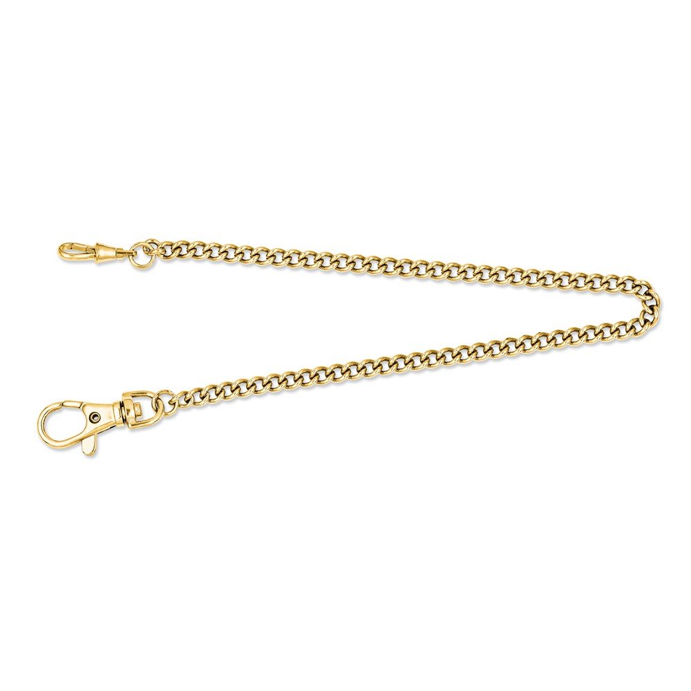 Charles Hubert Stainless Steel Gold IP-Plated 14.5in Pocket Watch Chain 14.5