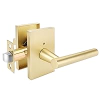 Haidms 1 Pack Gold Heavy Duty Door Handle Interior, Bathroom Door Handles Interior, Privacy Door Lever Handle, Modern Bedroom Door Handle
