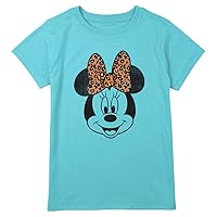 Disney Plus Size Classic Mickey Modern Minnie Face Leopard Girls Short Sleeve Tee Shirt