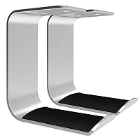 Geekria Under-Desk Headphone Stand Mount Holder/Headsets Hanger/Gaming Headset Headphone Hook/Universal Stand for All Headphones Size (2 Pcs/C/Silver)
