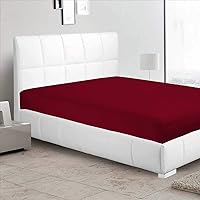 Flat Sheets Pack of 6 Red Solid 100% Cotton Top Sheets for Hotel, Hospitals, Massage Use 450TC (Olympic Queen, Red)