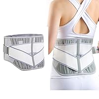 Worth having - Lumbar Belt Back Brace Support for Disc Herniation Spinal Treatment Posture Corrector Back Support Waist Support Instrument Pain Lower Lumbar Support (Gray White XL) (Gray White XX)