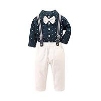 Baby Boy Clothe Set Toddler Kids Boy Clothes Baby Boy Clothes Baby Shirt Tops Suspender Pants Toddler (Blue, 2-3 Years)