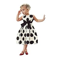 Kids Toddler Baby Girl Princess Dress Vintage Polka Dot Swing Rockabilly Party Dress for 1-6 Years Old