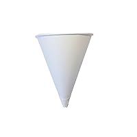 Bare 4 oz. Recyclable Paper Cone Water Cup, Rolled Rim 800ct. 4R-2050 {Vasos de Agua con Forma de Cono} (4 Boxes (800ct))