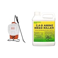 BLACK+DECKER 20V MAX Battery Powered 4-Gallon Backpack Sprayer and Southern Ag Amine 2,4-D WEED KILLER, 32oz - Quart