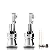 2 Pack Sound Exhaust Simulator Turbo Whistle Pipe Sound Muffler, Car Tips Bleed Valve Roar Maker Tail Pipe Whistle, Aluminum Alloy Wave Imitation Anechoic Booster, for Most Cars (Silver)