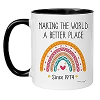 50th Birthday Mug - Unique Gift for Her, Him, Funny Gag Present for 50 Year Old Woman, Men, Cool 1974 Vintage Coffee Cup, Best Fabulous Idea for Wife, Husband, Mom, Dad, Sister, Friend Turning Fifty