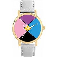 Pride Pocket Flag Mens Wrist Watch 42mm Case Custom Design