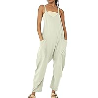 Womens Jumpsuits Dressy Summer Outfits Casual Women's Casual Sleeveless Jumpsuits V Neck Spaghetti Strap
