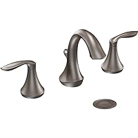 Moen Eva Oil-Rubbed Bronze Two-Handle High-Arc 8-Inch Widespread Bathroom Faucet with Drain Assembly, Valve Required, T6420ORB