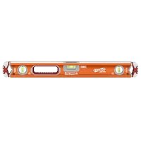 Swanson Tool Co SVB24M 24 inch Savage Magnetic Annodized Aluminum Box Beam Level with Gelshock End Caps and 3 Bubble Vials for 0°/90°/45° Measurements—Contractor Series