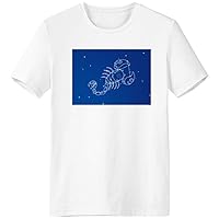 Star Universe Scorpio Constellation Pattern T-Shirt Workwear Pocket Short Sleeve Sport Clothing