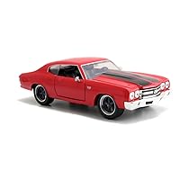 Jada Toys & Furious Dom's Chevy Chevelle SS Die-cast Car, Toys for Kids and Adults Fast & Furious Movie 1- 1:24 Diecast - '70 Chevy Chevelle SS Red