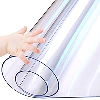 2 Sets 24X36 Inch Clear Tablecloth Stained Glass Table Top PVC Vinyl Table Cover Protector Clear Desk Top Waterproof Wipeable Tablecloth Pad for Glass Metal Wooden Dining Room Coffee Table Oblong